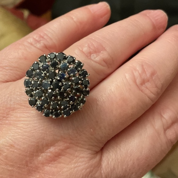 NWOT Sterling Silver 925 SAPPHIRE Ring New Size: US 8 3/4 - Picture 1 of 10